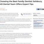 Choosing the Best Family Dentist: Salisbury, MD Dental Team Offers Expert Tips